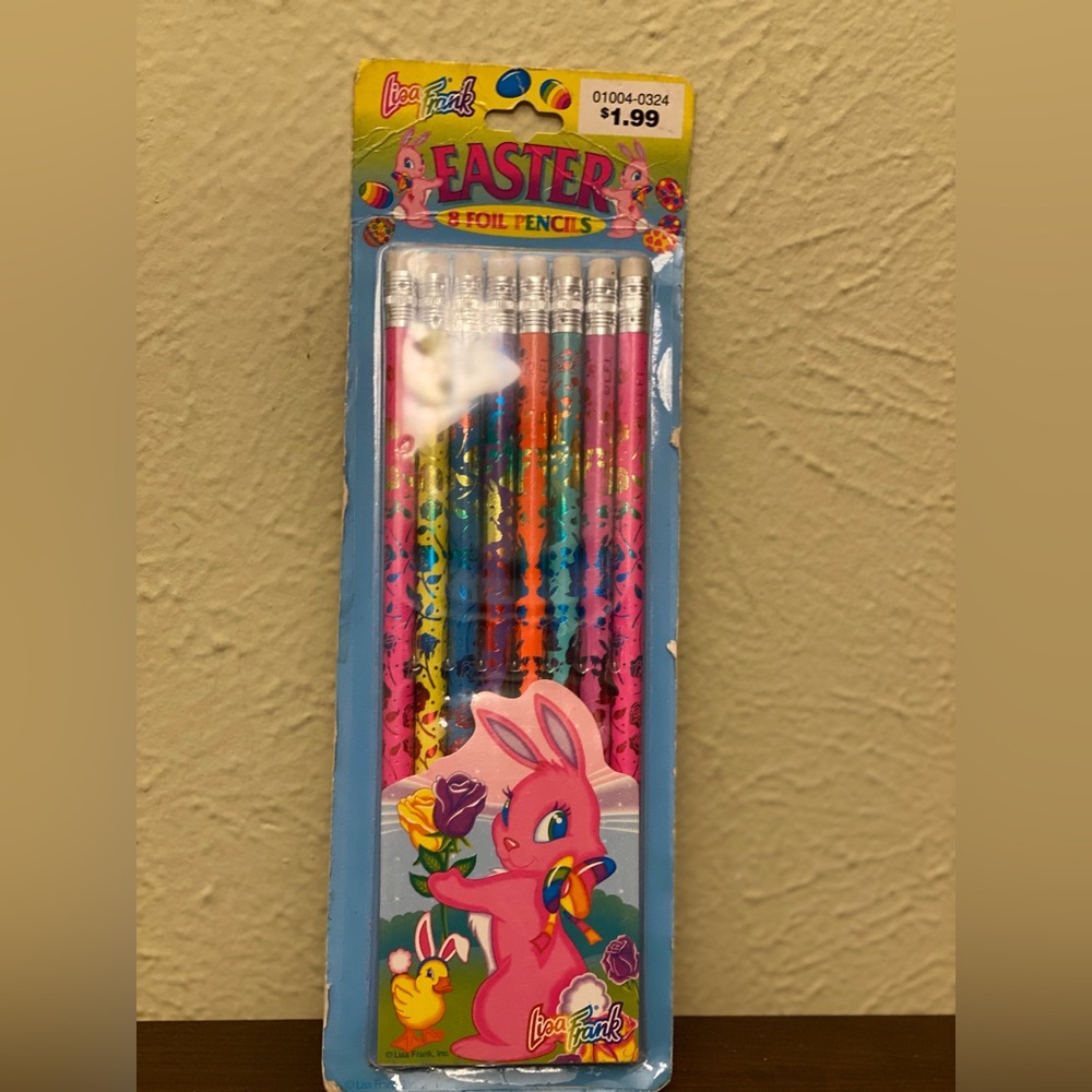 Vintage, sealed Lisa Frank Easter Foil Pencils